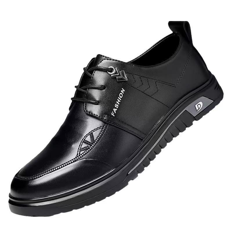 New Men's Shoes High-enhancing Leather Shoes Breathable Business Men's Shoes Breathable Soft Sole Comfortable Fashionable and Versatile