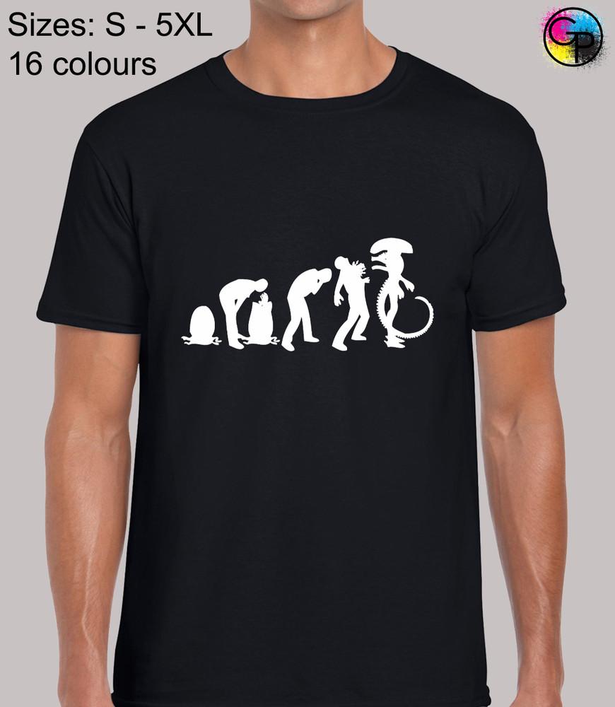 

Evolution Of An Alien Sci Fi Movie Film Nostromo Ripley Regular T-Shirt for Men XL
