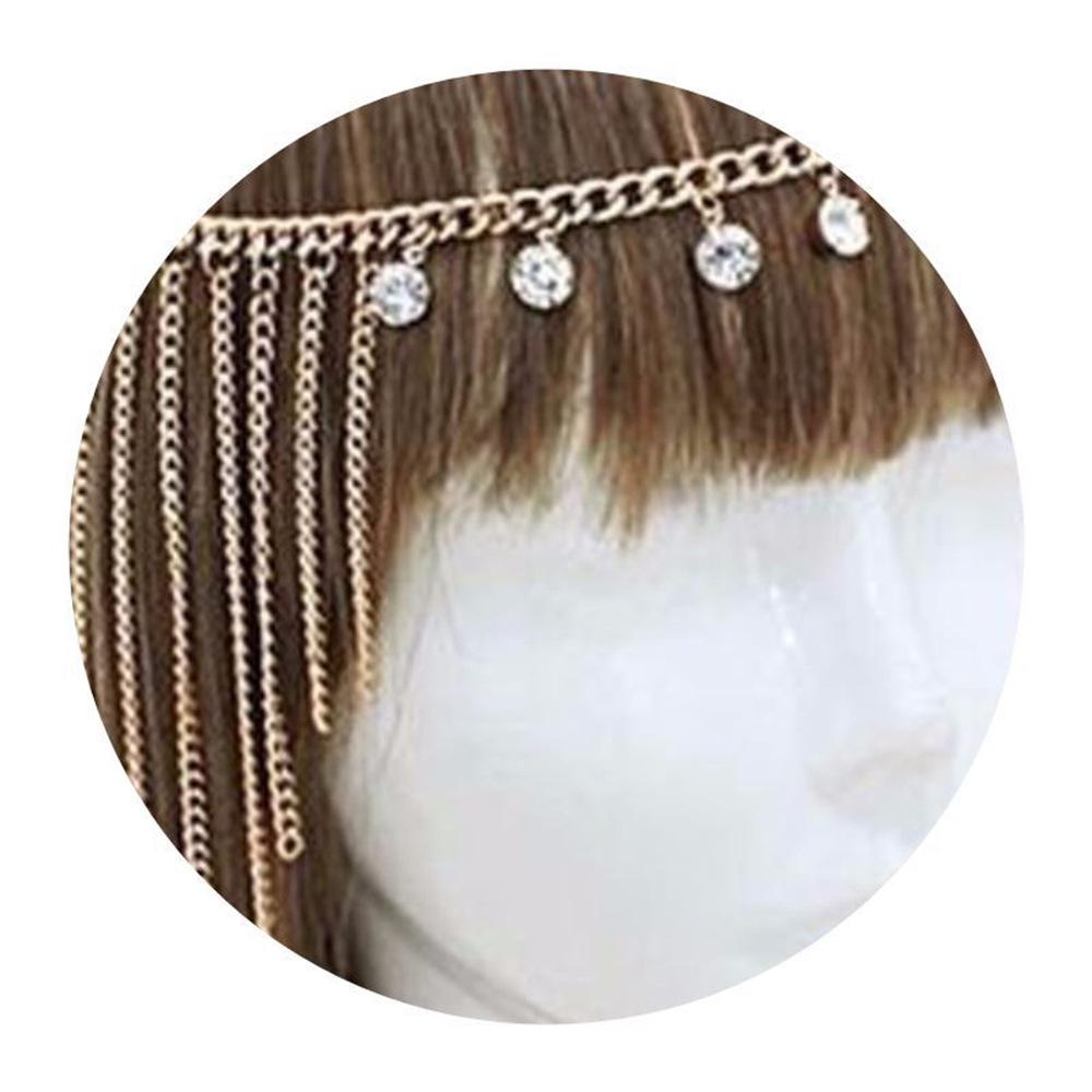 Módní vlasové doplňky Flash diamantový hierarchický řetízek šperky módní čelenka do vlasů nepravidelný řetízek střapec hlavový řetízek