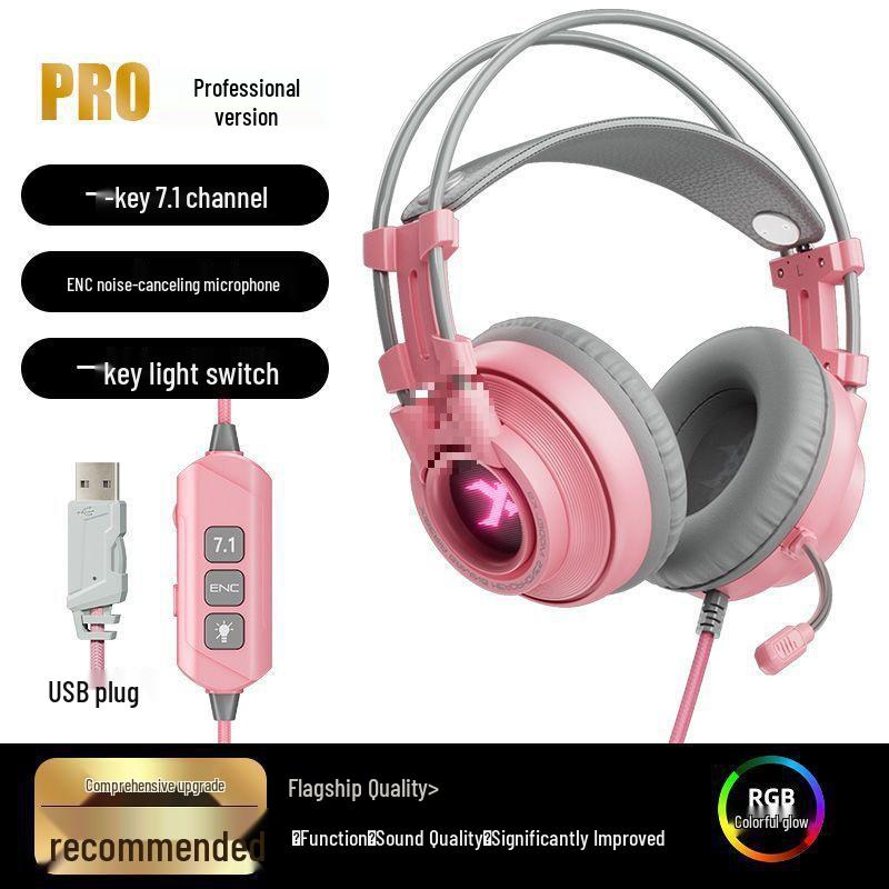 Over-Ear 7.1-Kanal Gaming-Headset mit geräuschunterdrückendem Mikrofon