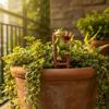 Cartoon Frog Ornament with Ladder Cute for Courtyard, Terrace