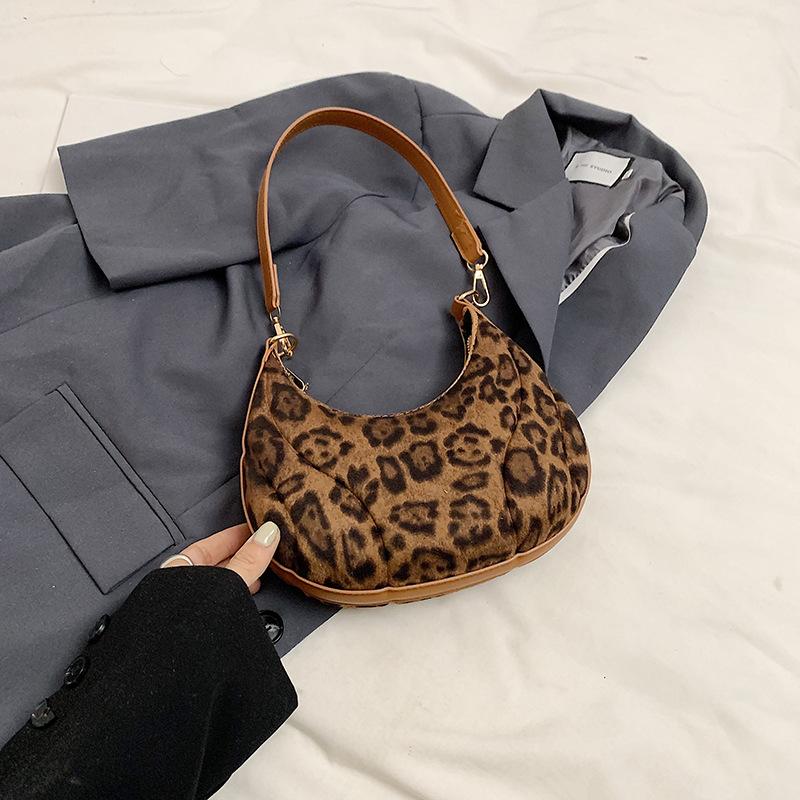 

Модные коричневые леопардовые сумки на плечо из ПУ кожи, универсальная сумка подмышку, винтажный маленький кошелек и сумочки для женщин MIT 23x7x18cm коричневый