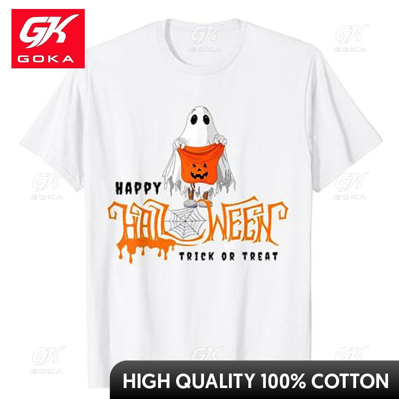 Ghost Trick or Treat Happy Halloween Candy TShirt Halloween Costume Gifts Horror Style Graphic Tee Tops Short Sleeve Blouses S