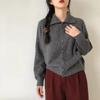 Cárdigan de Punto de Cuello Alto para Mujer Otoño Color Sólido de un Solo Botón Prendas de Abrigo Mujer Coreano Suave Tejido de Cachemir