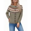 Fair Sweaters For Women Neck Loose Fit Button Up Chunky Sweater Open Front Casual Fall Knit Jacket