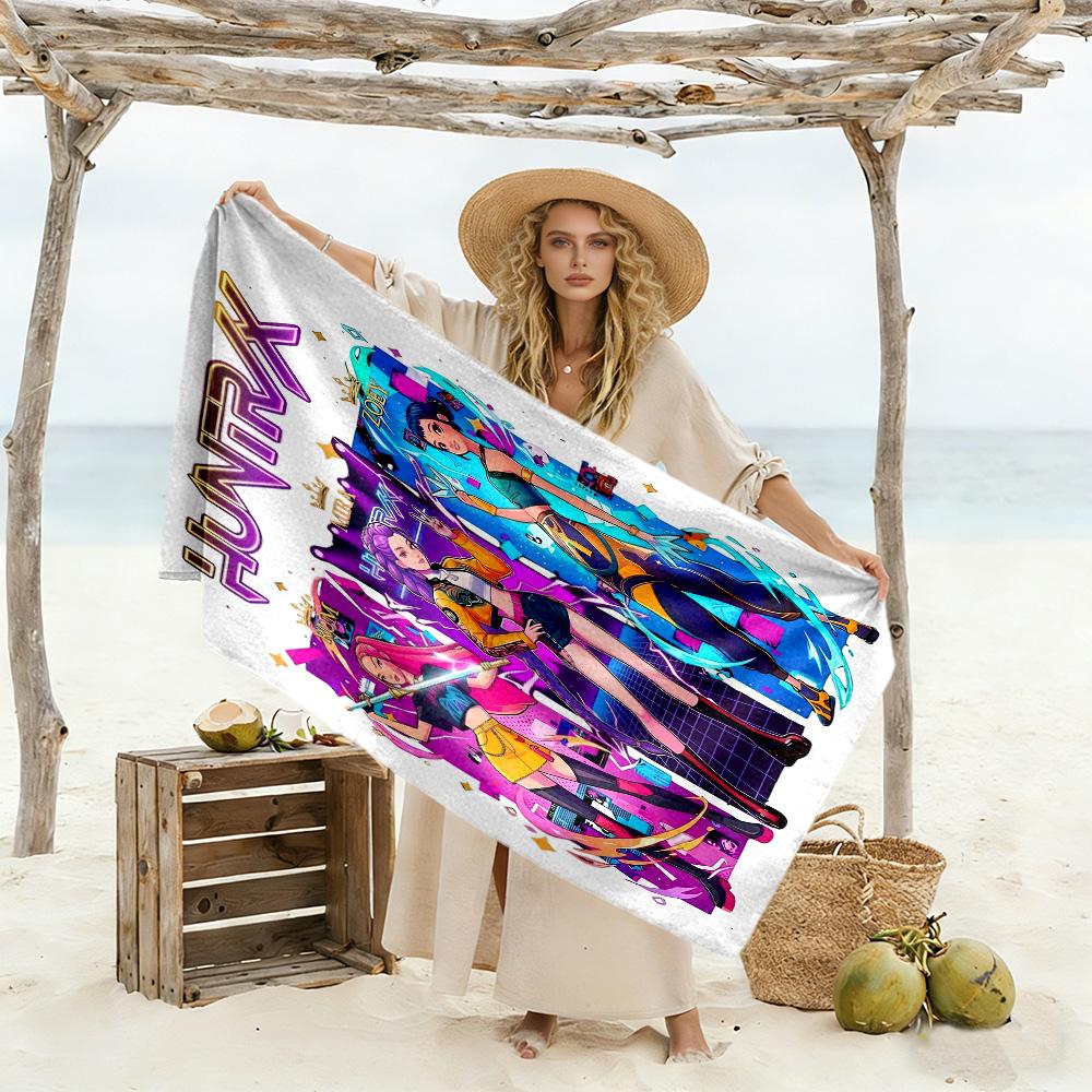 Like Demon Hunter Girls Beach Towel Super Soft Microfiber Quickdry Fabric Comfortable Lightweight