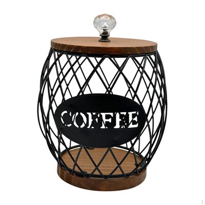 Coffee Pod Holder Capsule Basket Counter Decor Black Wire Iron Organizer Cup
