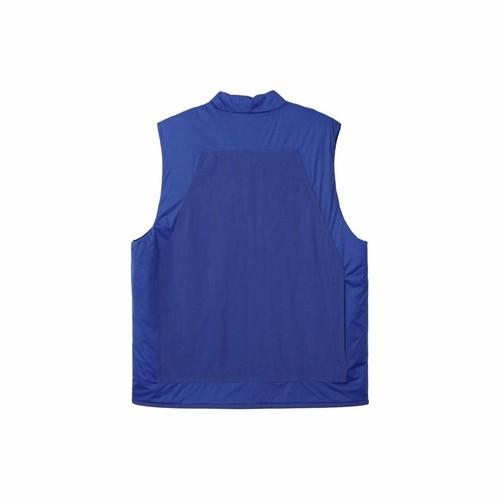 adidas Solid Color Logo Zipper Sleeveless Windbreaker Jacket for Men, Blue