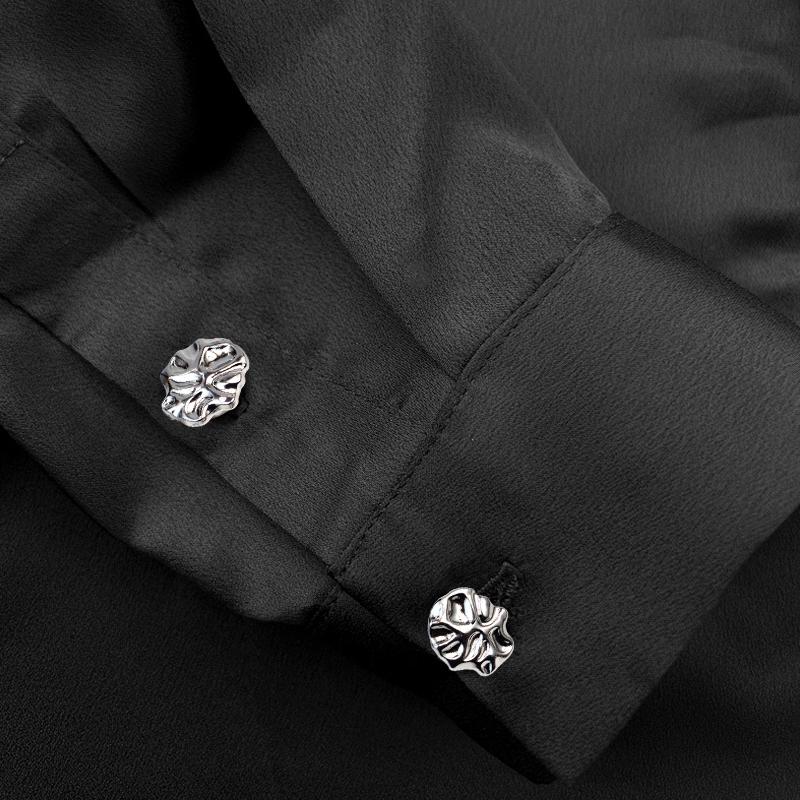 1PC Button Cover Electroplating Cufflinks Exquisite Love Shape Cool Jewelry Party Button Decoration Gift 24x17mm