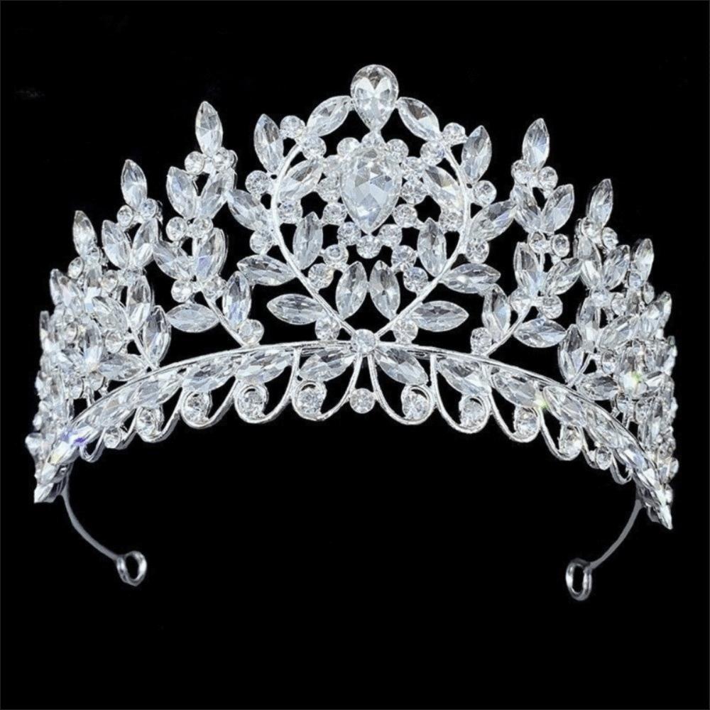 Rhinestone Bridal Crowns Zinc Zinc Alloy Queen Princess Tiara Simple Baroque Pageant Crowns Party Supplies
