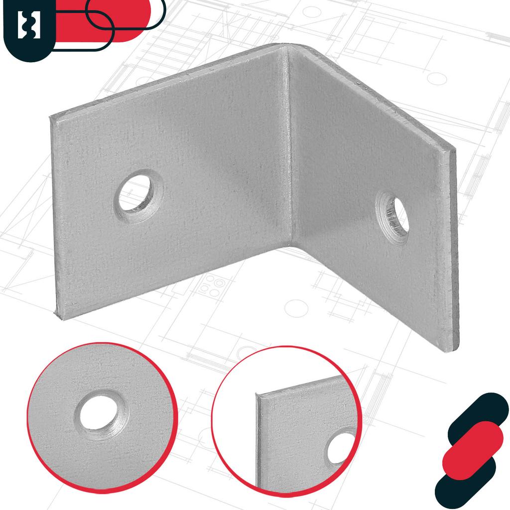 KOTARBAU® Carpenter's Angle Construction Connector Stainless Steel Galvanized 30 X 30 X 25 MM Set of 100 PCS