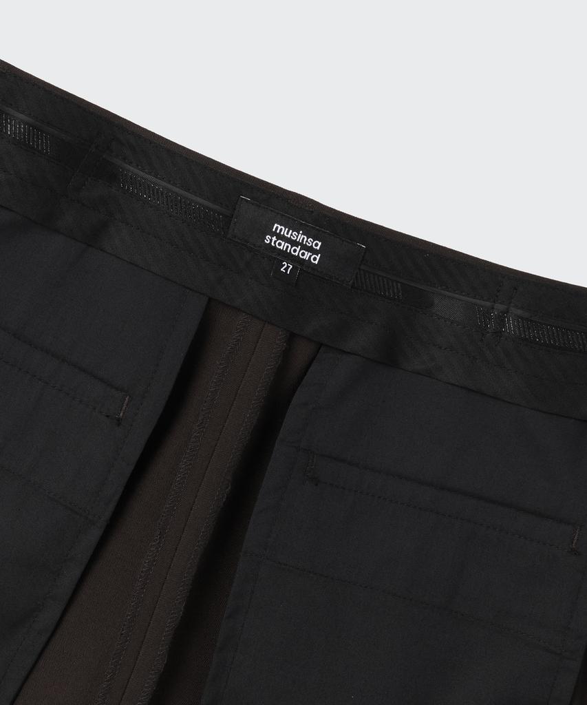 MUSINSA STANDARD WOMAN Women'S High-Waisted Wide Hidden Banding Slacks [Dark Brown]