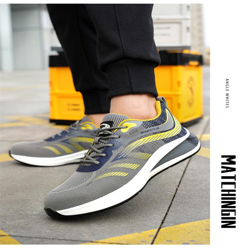 

Мужская летняя обувь для инструментов, защитная обувь, противоударная, противопирсинговая, летная, тканая, дышащая, обувь для страхования труда 37 серый