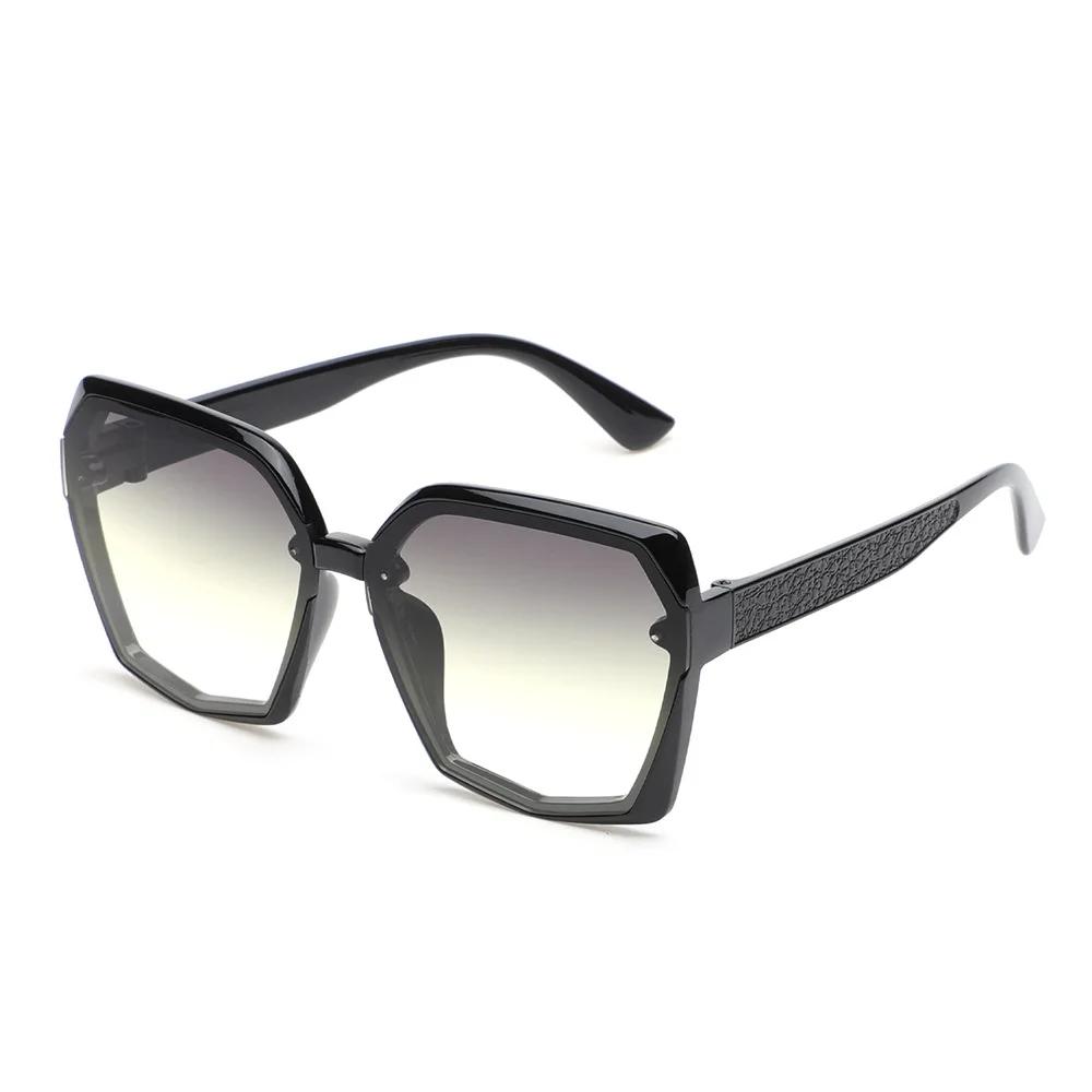 Champagne Brown Big Frame Sunglasses Ladies Fashion Sunshade Sunglasses Brand Designer Multicolor  Sunglasses Women Vintage