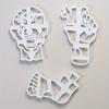 3pcs Halloween Horror Cookie Cutter Set , Skeleton, Zombie, and Hand Designs Plastic Baking Tools for Fondant Cake Decorating, DIY Desserts,