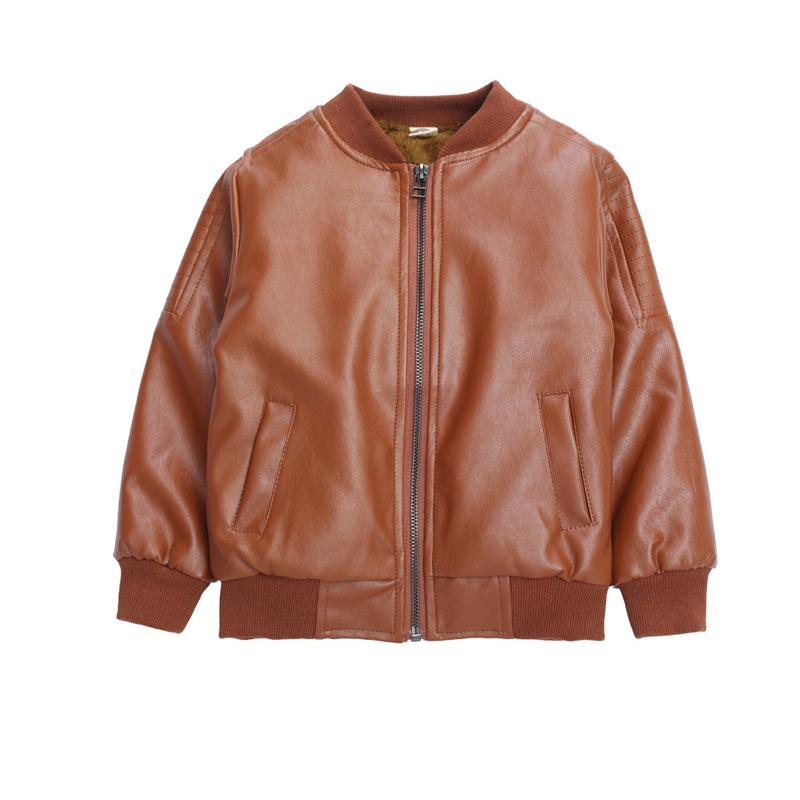 Boys' Leather Jackets, Spring and Autumn Clothes Thin Tops Children's Leather Jackets