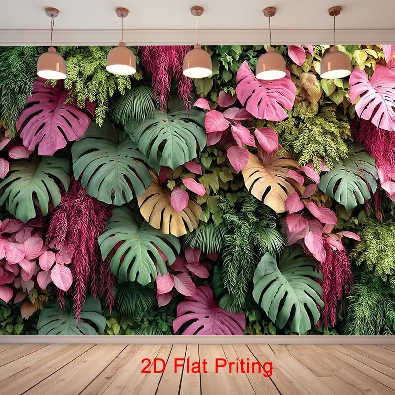 2D Colorful Monstera Plant Wall Backdrop Photography Background Banner