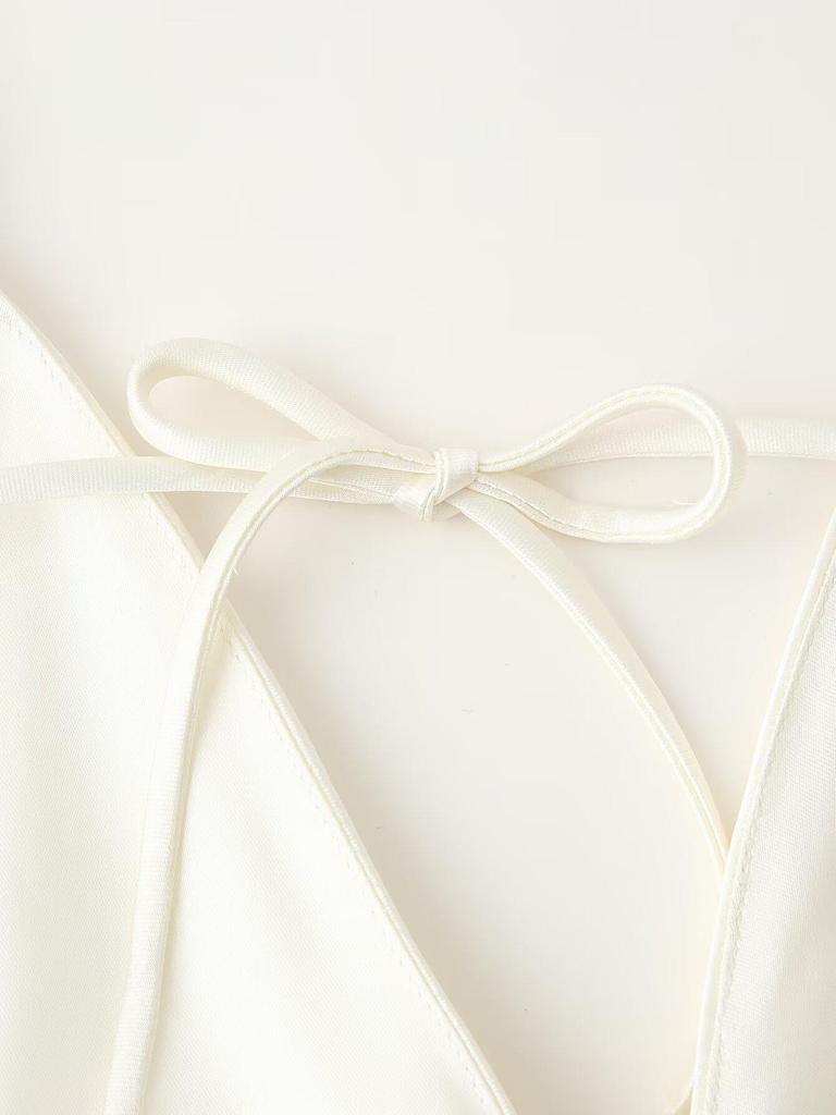 Spring/Summer 2025 European & American Sexy Hollow Silk Satin Dress for Women