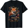T-shirt Cottagecore Renard Avec Livres Et Fleurs Pour Amateurs De Livres