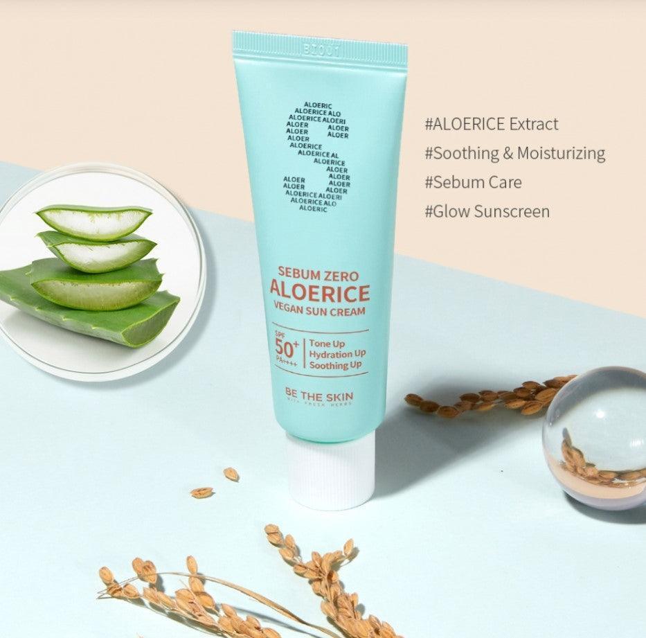 Be The Skin Sebum Zero Aloerice Vegan Sun Cream SPF 50+ PA++++ 50ml