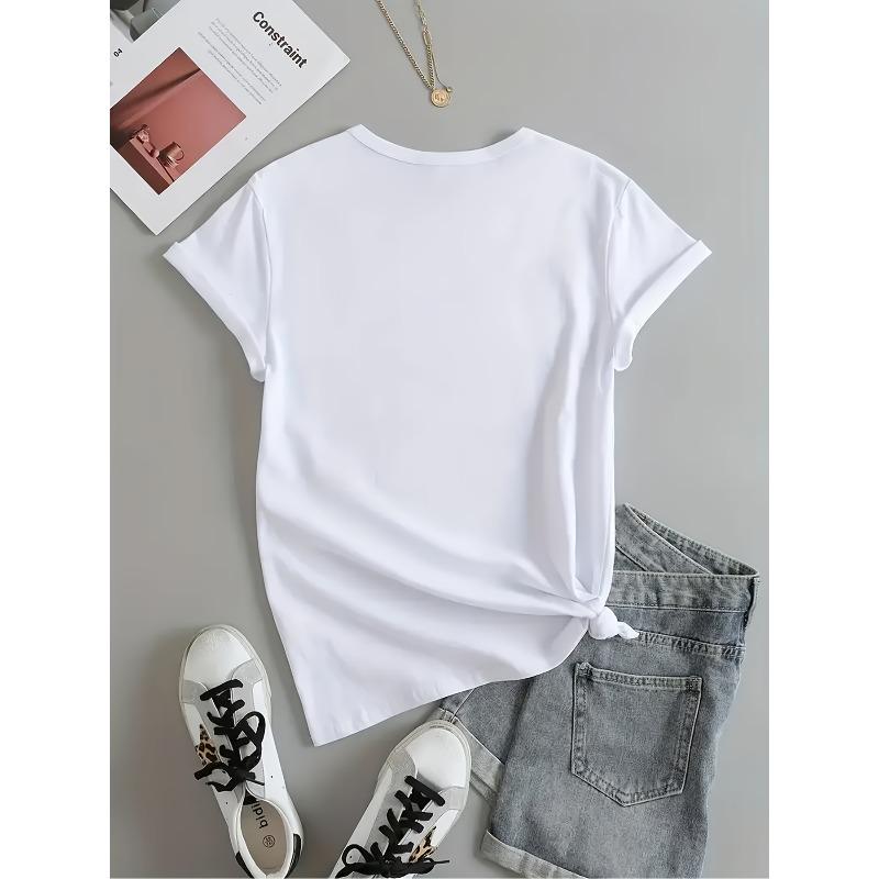 European Size Creative Pattern Printed Women'S T-Shirt, Suitable for Spring And Summer Casual Women'S Short-Sleeved T-Shirt