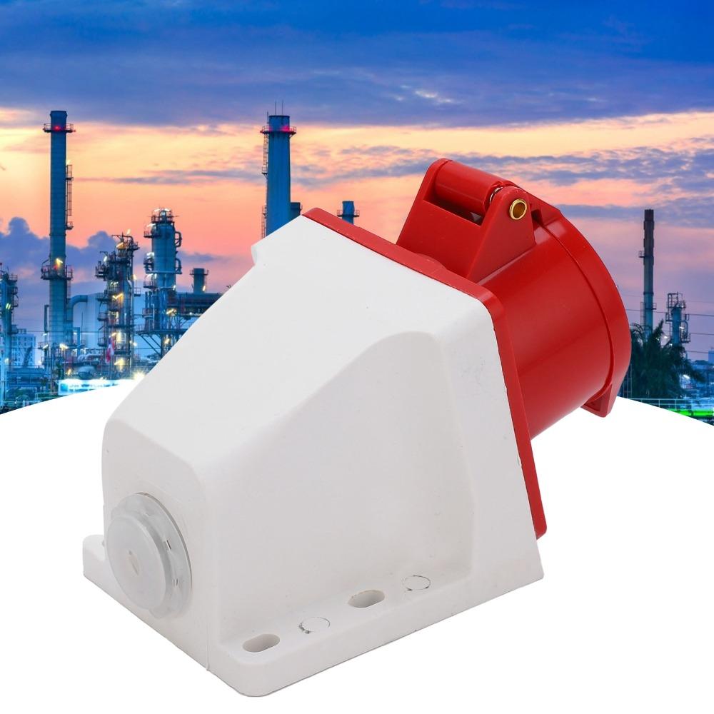4 Pin 16A Industrial Power Connector 3Phase Surface Mounted Socket  Electrical Connection