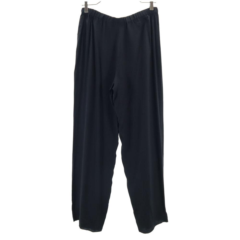 ADPINA Unused Italian Silk Long Pants 46 Black Tag Attached Elastic Waist Women Used