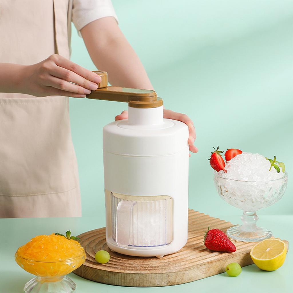 Rallador de Hielo Manual, Máquina de Nieve Portátil con Compartimento para Hielo, Pequeña Batidora Manual de Manivela para Smoothies, Trituradora de Hielo para Nieve para Pícnics al Aire Libre