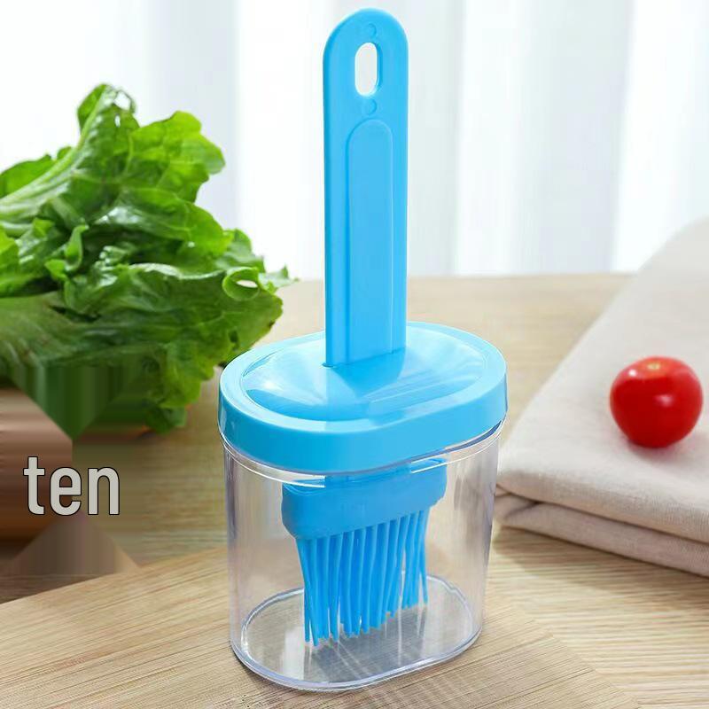 High Temperature Resistant Silicone Oil Bottle Brush with Lid and Base for BBQ, Baking, and Pancakes