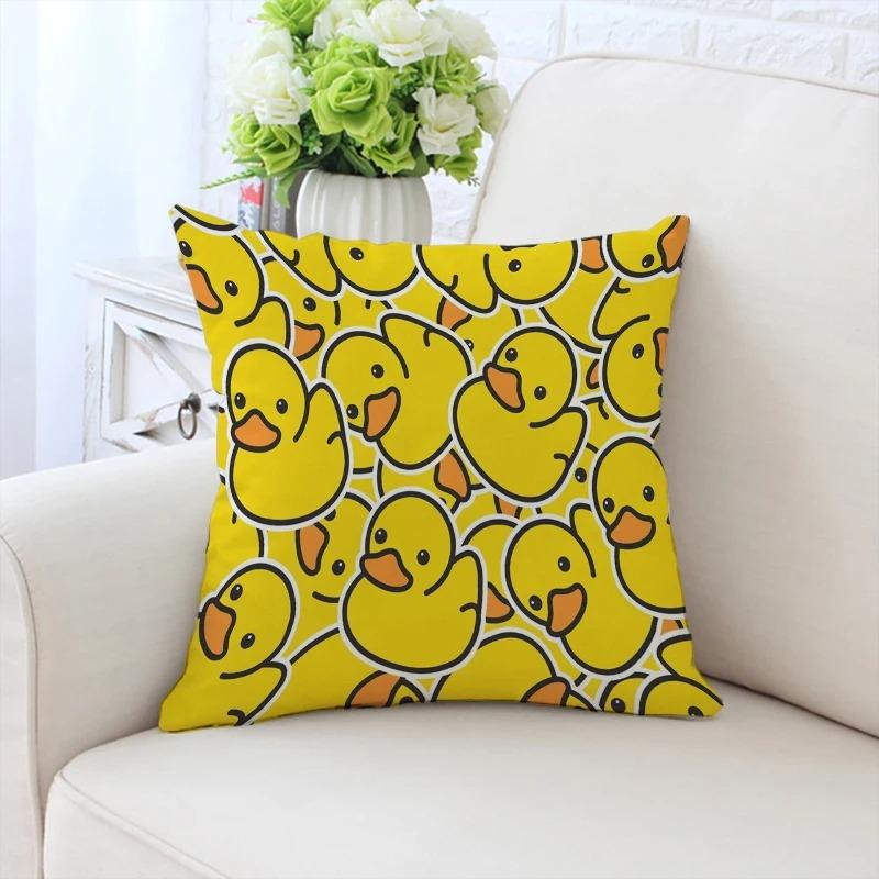 Little Yellow Duck Pattern Pillowcase Car Ornaments Office Living Room Sofa Home Pillowcase