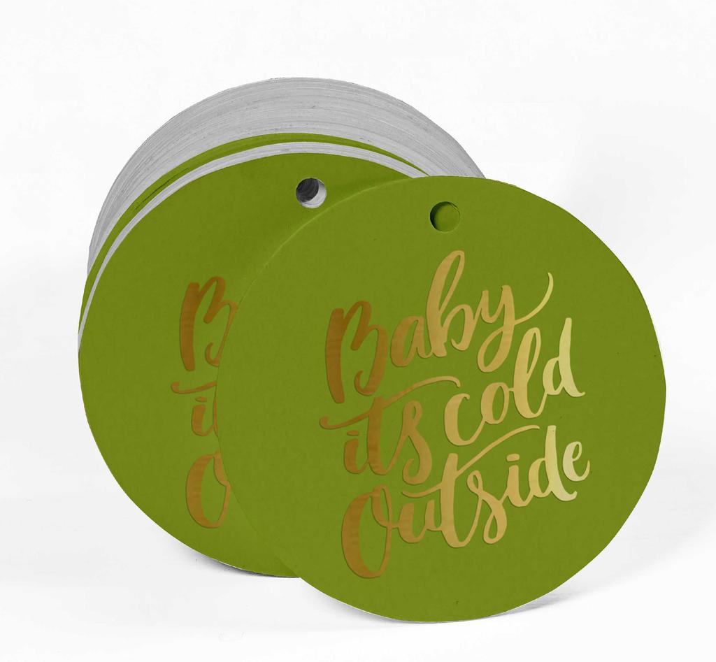 Inkdotpot Real Gold Foil Baby It's Cold Outside Baby Shower Tags Favor Hang Paper Tags 100