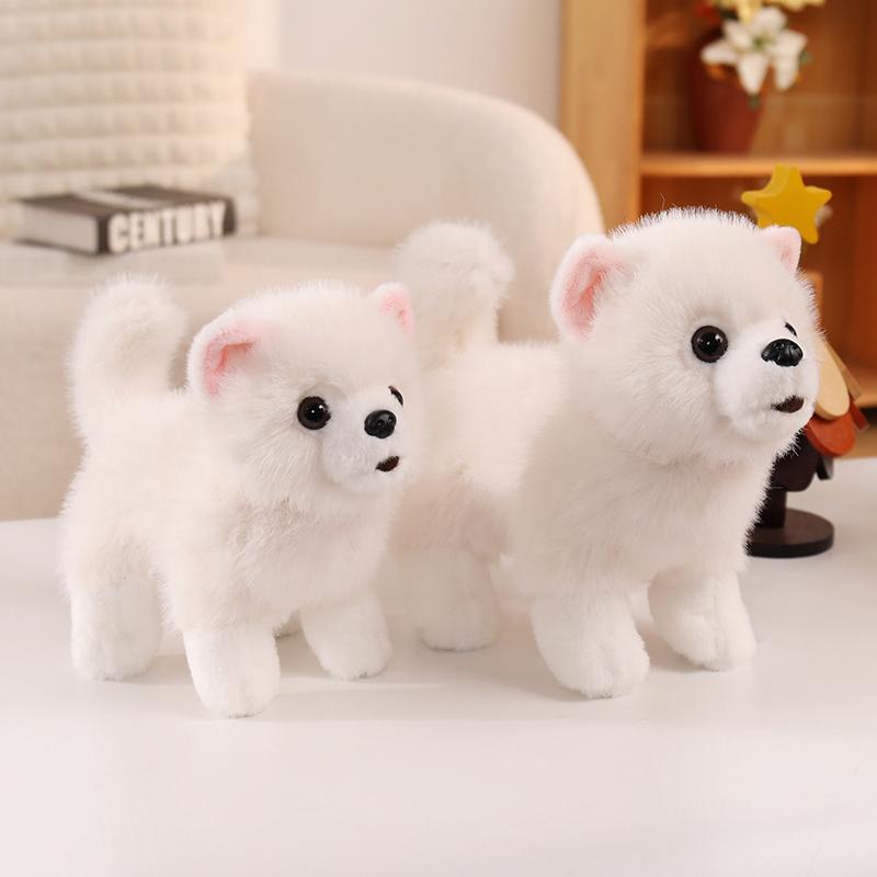 Cute Plush Pomeranian Dog Toy Real Life Stuffed Animal Soft Puppy Pet Doll Kawaii Room Decor Ideal Gift For Dog Owners
