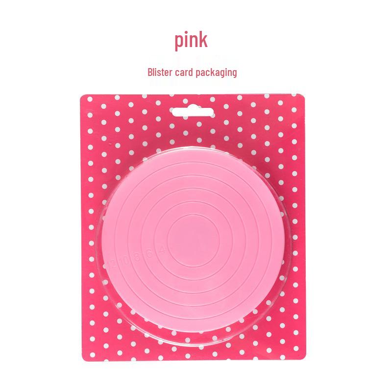 Pink Plastic Cake Icing Stand - DIY Baking Mold Turntable