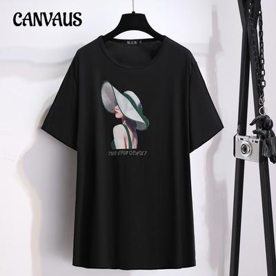 Plus Size Damen Sommer Neuer Rundhalsausschnitt mit lockerem, dünnem Kurzarm-T-Shirt