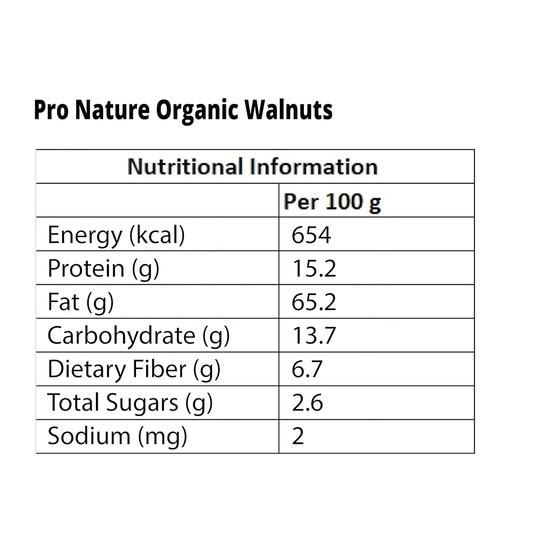 Pro Nature 100% Organic Walnuts, 200g, Whole