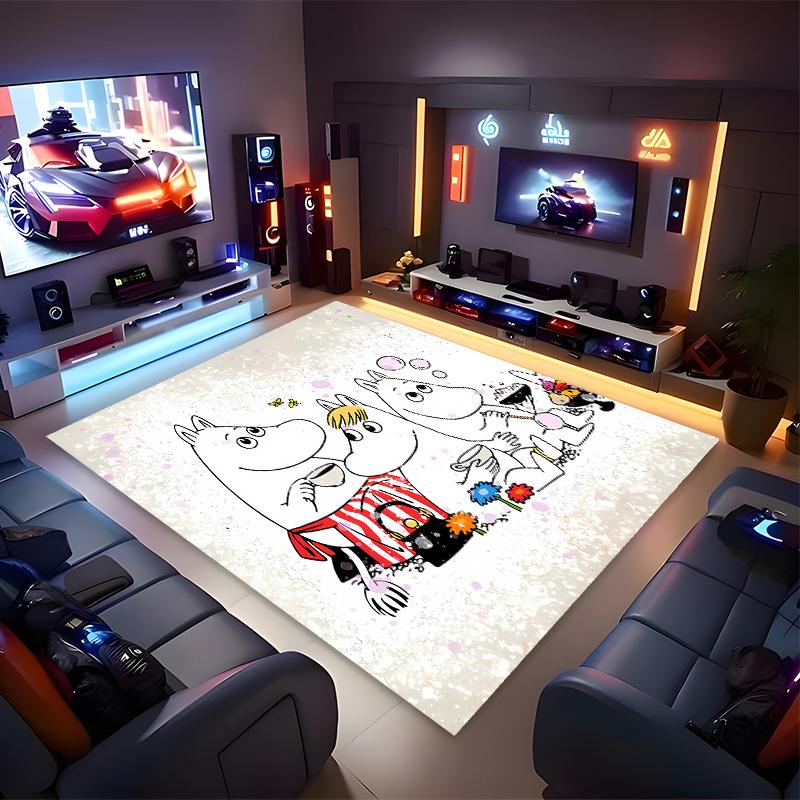 Moomin Cartoon Printed Absorbent Washable Carpet,Non-Slip Bathroom Mats,Kitchen Rugs,Living Room Entrance,Camping Picnic Rugs