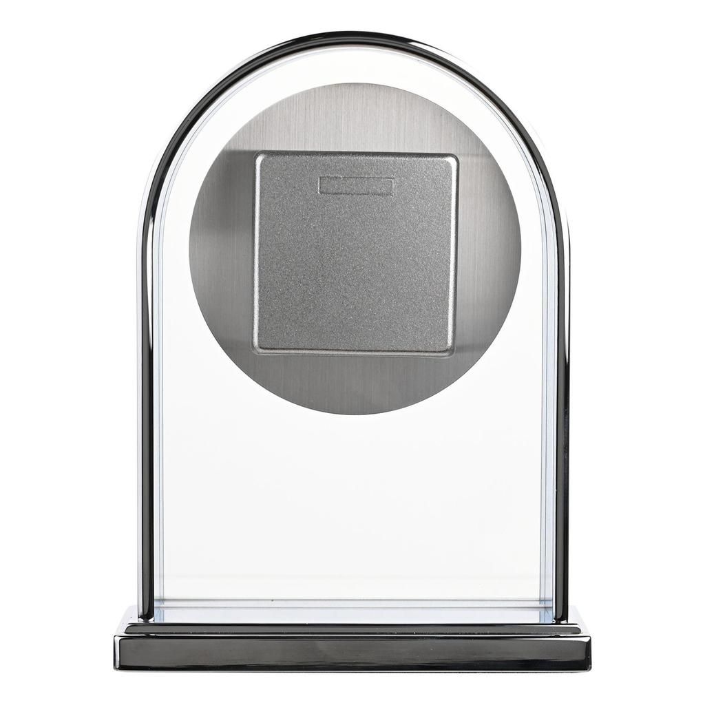 Wm.Widdop Chrome & Wood Veneer Mantle Clock