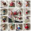Mushroom Umbrella Wool Felt Animal Pendant Mountain Climbing Bear Fairy Tale Style Keychain  Couple