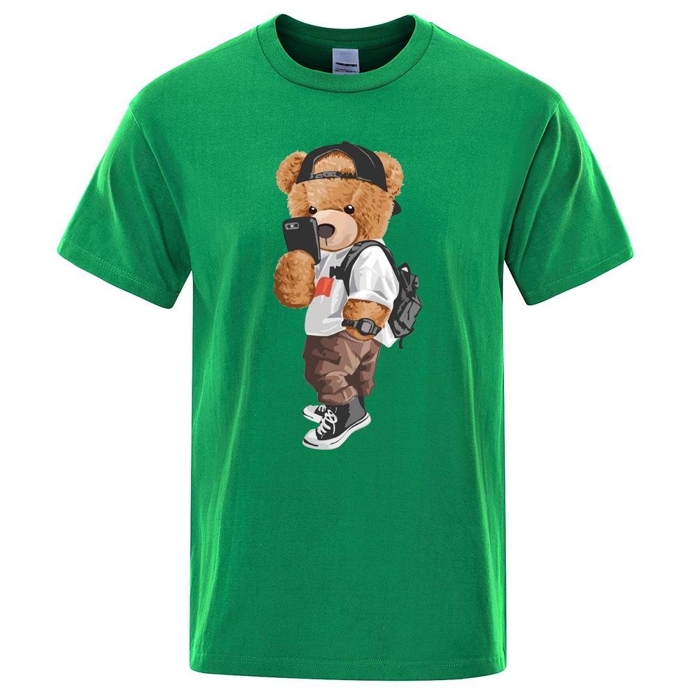 Men 2024 Fashion Ted Bear T Shirt Pure Cotton Tops Tee Funny Men Short Sleeve Crewneck Tees Summer Oversized Female T-Shirts