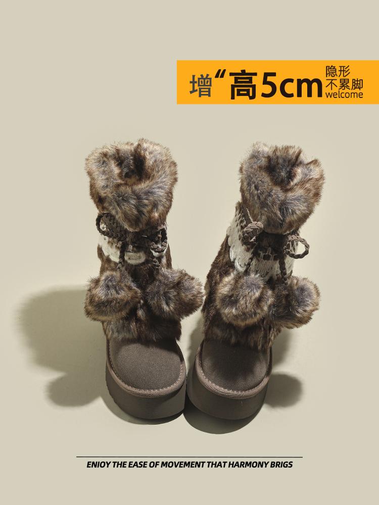 

Thick-soled warm snow boots women s 2025 new winter shoes winter winter shoes waterproof and non-slip plush boots 40 сірий колір