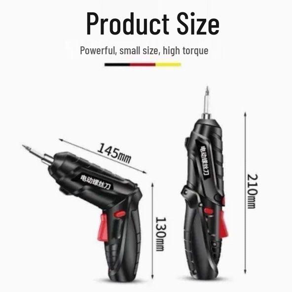 15-Piece Rechargeable Folding Electric Screwdriver Set with Phillips and Slotted Bits
