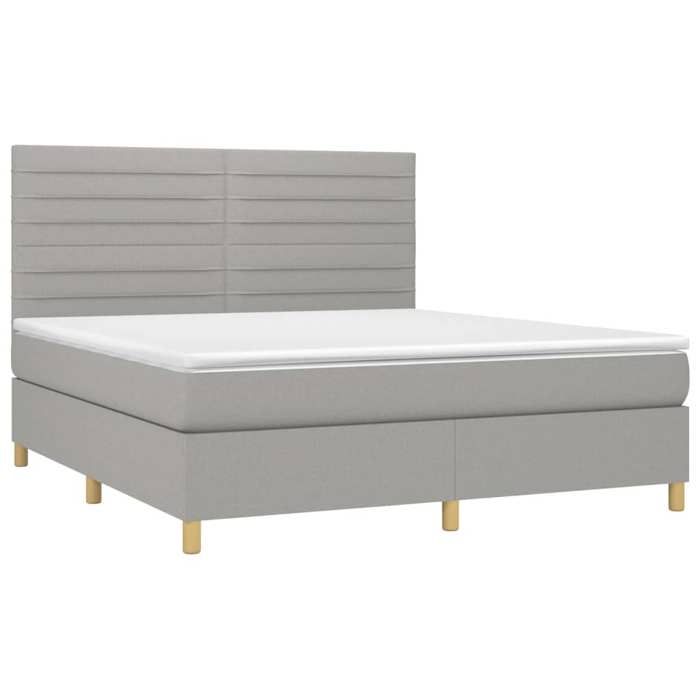 VidaXL Slatted Bed Base with Mattress and LED, Upholstered Bed, Double Bed, Adult Bed for Interior Bedroom, 3135525