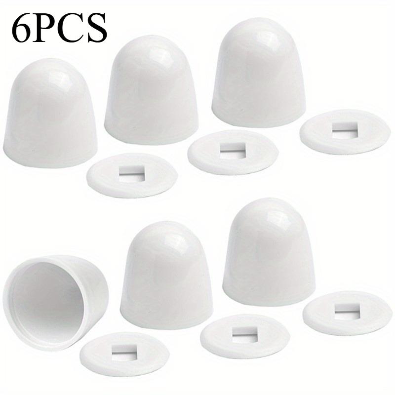 

6 шт. Белые пластиковые крышки для болтов унитаза - Простая установка, без инструментов, аксессуары для ванной комнаты | Гладкая и глянцевая отделка белый