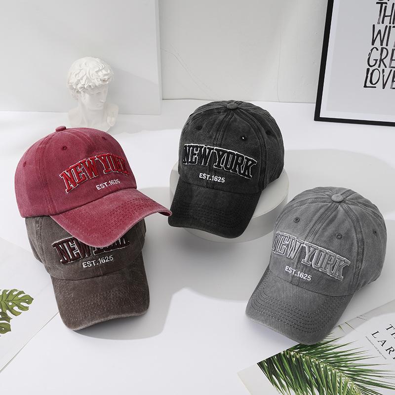 Trendy Women's Korean Denim Baseball Cap, Embroidered, Large Fit, Sun-Protection, Perfect for Spring & Summer.