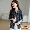 Women's Denim Shirt Jacket Casual Elegant Versatile Thin Top for Early Autumn and Spring