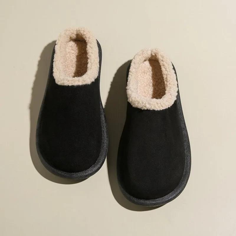 

Fashion 2024 High Quality Shoes Female Closed Toe Women s Slippers Warm Casual Slippers Women Round Toe Flat with Outdoor Shoes Women 40 чорний