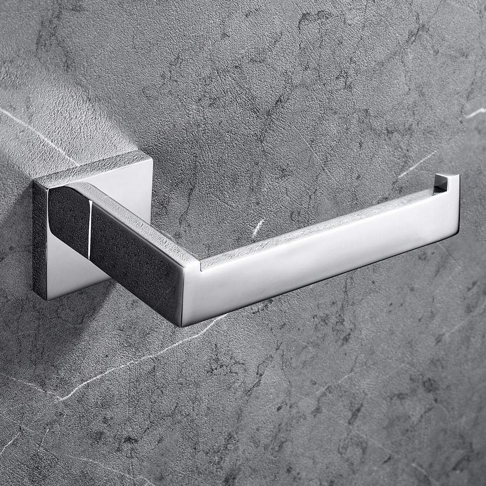 Celbon SUS304 Stainless Steel Toilet Roll Holder, Chrome Finish, Wall Mounted Bathroom Tissue Holder (Chrome, Toilet Paper Holder (1))