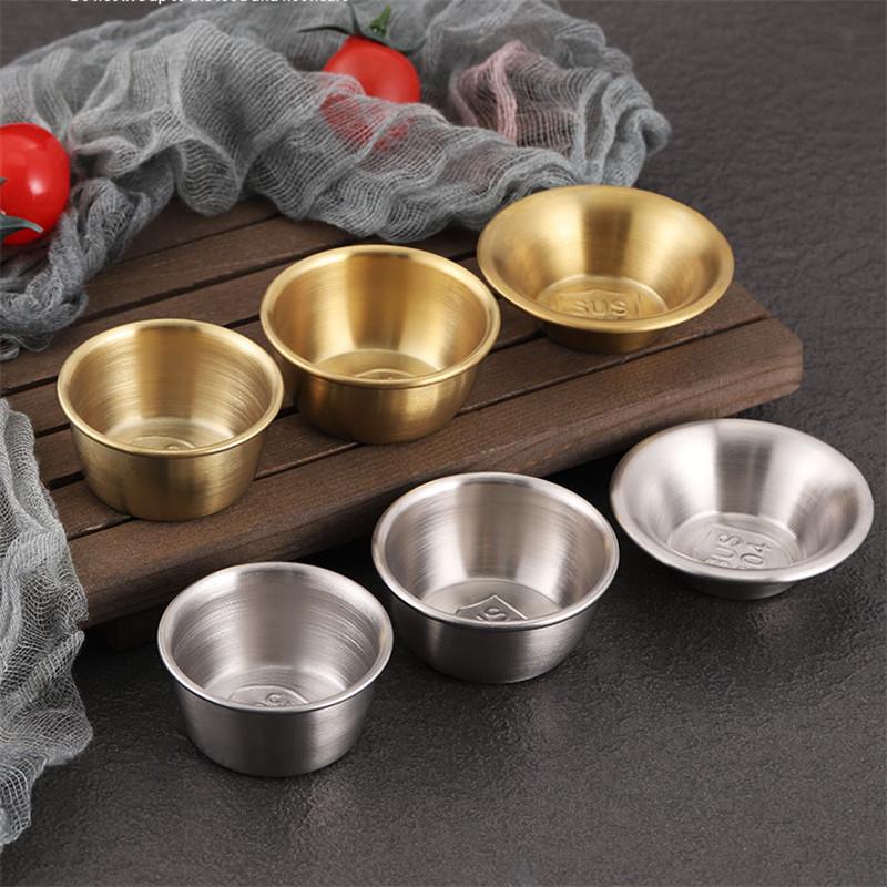 Stainless Steel European-Korean Style Sauce Bowl for Dipping, French Fries, Ketchup, and Salad Dressing.