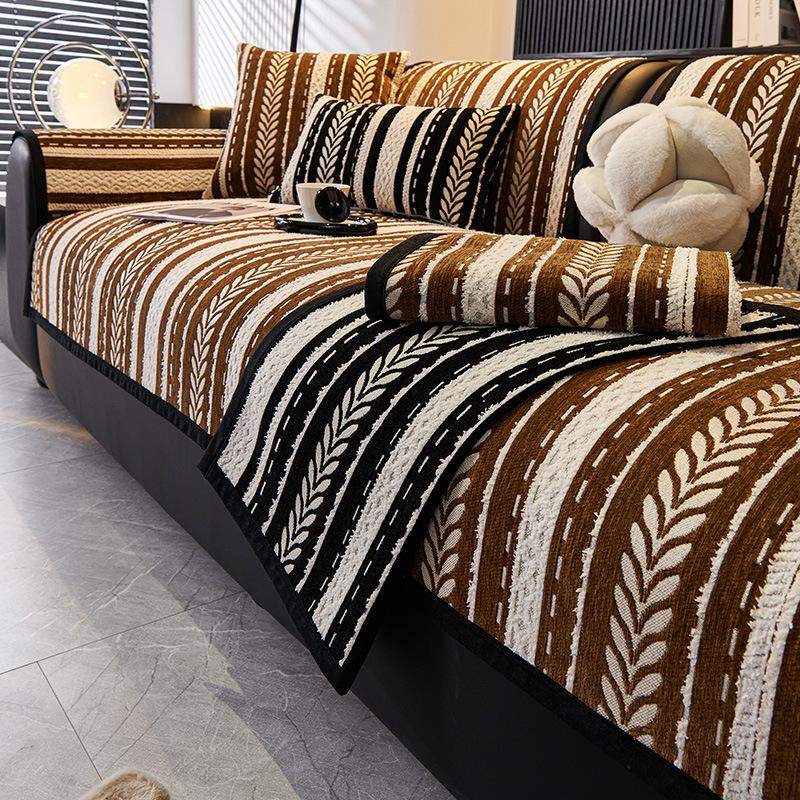 Chenille Sofa Cushion   New Four-Season Universal Sofa Cover Cover Cloth Straight Row Sofa Seat Cushion