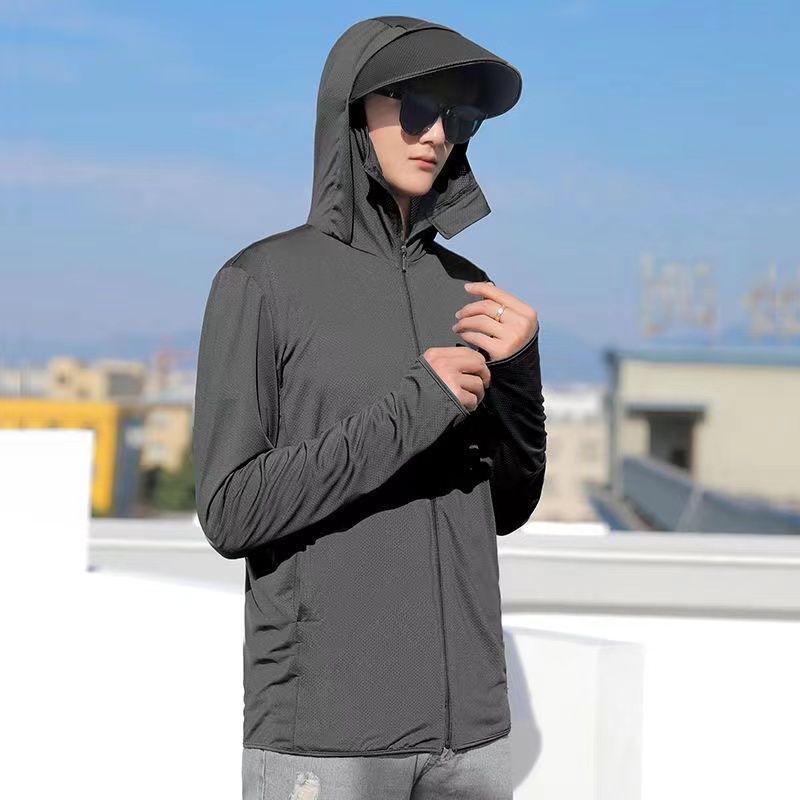 2025 Men's UV Protection Ice Silk Cooling Sun Protection Clothing for Outdoor Sports, SPF 50+